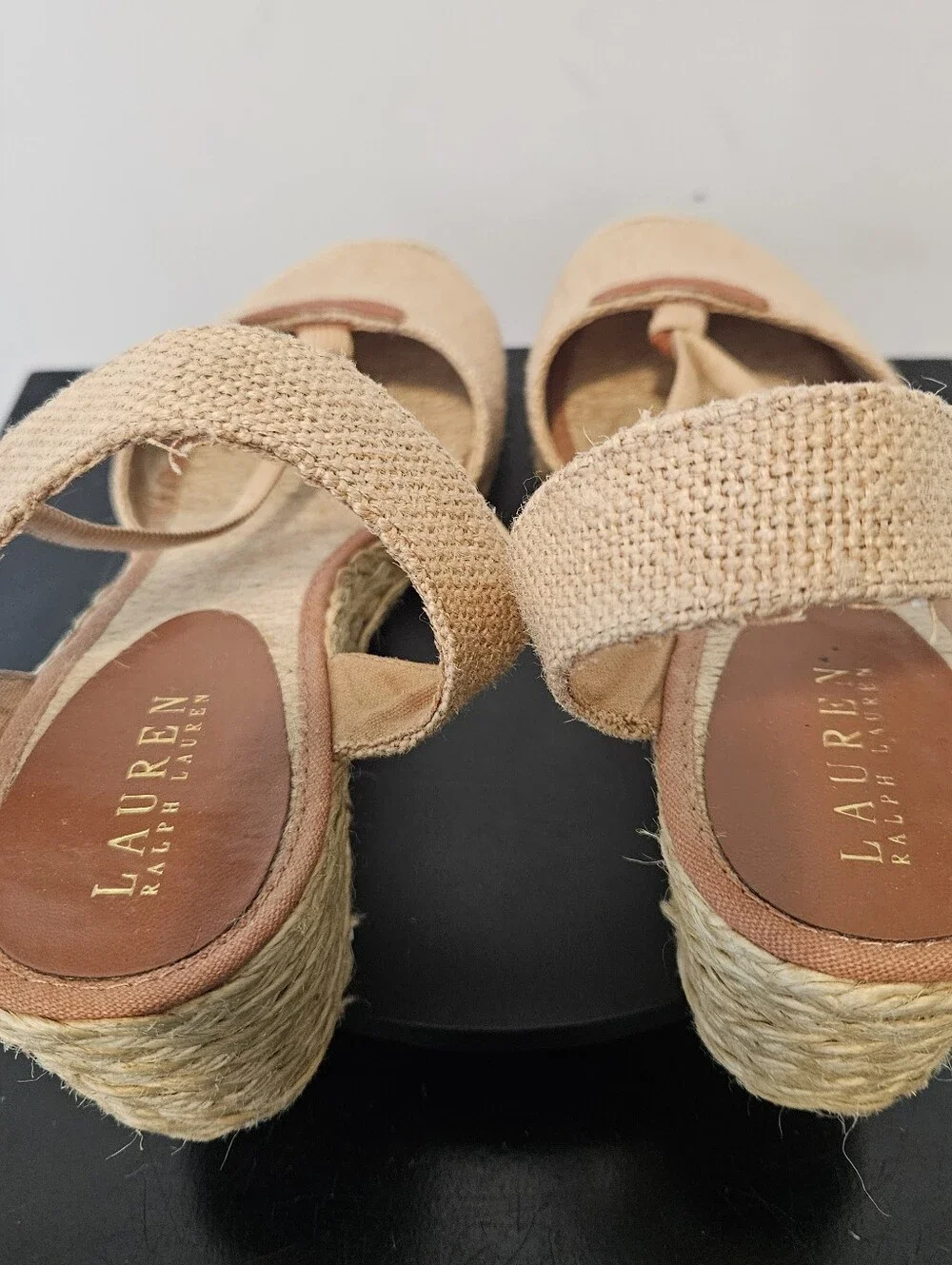 Lauren Ralph Lauren Women's Cala Espadrille‎ Wedge Sandals Tan Size 11B